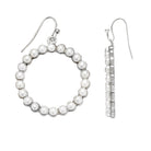 Faux White Pearl Hoop Wire Earrings