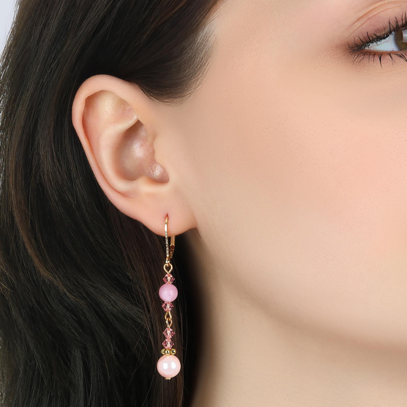 1928 Jewelry Rosabella Faux Pearl & Crystal Dangling Earrings