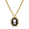 1928 Jewelry Golden Era Noir Et Clair Cameo Necklace 16