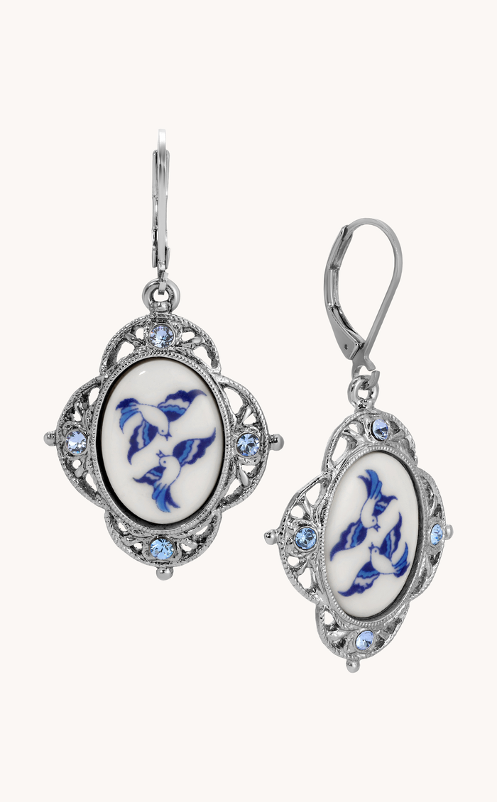 Blue Willow Stone Light Sapphire Earrings