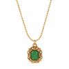 Ball Chain Octagon Stone Pendant Necklace 16