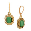 1928 Jewelry Octagon Stone Filigree Drop Earrings