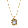 Ball Chain Octagon Stone Pendant Necklace 16