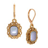 1928 Jewelry Octagon Stone Filigree Drop Earrings