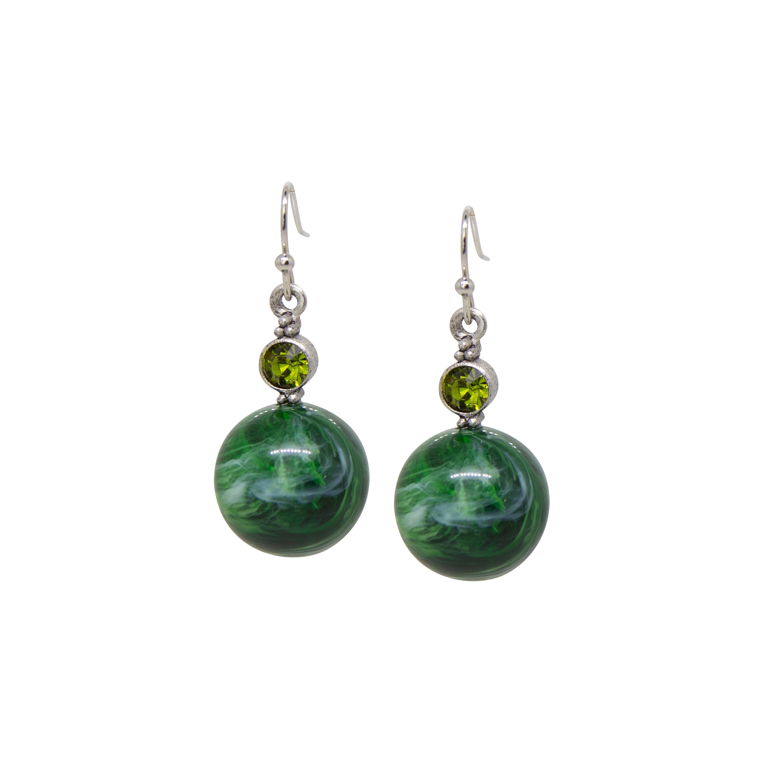 1928 Jewelry Marblesque Baubles & Crystals Drop Earrings - Medium