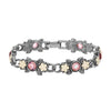 Floral Faux Pearls & Channel Crystal Link Bracelet