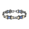 Floral Faux Pearls & Channel Crystal Link Bracelet