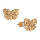Petite Monarch Butterfly Gold Tone Stud Earrings