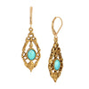 1928 Jewelry Renaissance Oval Stone Drop Earrings