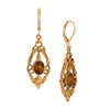 1928 Jewelry Renaissance Oval Stone Drop Earrings