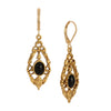 1928 Jewelry Renaissance Oval Stone Drop Earrings