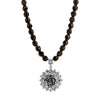 Fire Polished Crystal Strand Rose Pendant Necklace 18