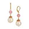 1928 Jewelry Round White Faux Pearl & Bead Dangling Earrings