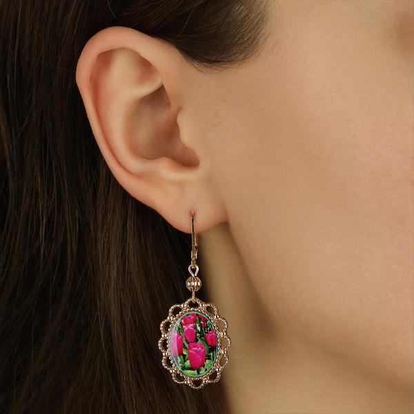 1928 Jewelry Blooming Tulips Drop Earrings