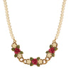 Pearly Eden Rose Enamel Faux Pearl Strand Necklace 17