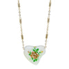1928 Jewelry 85' Porcelain Heart & Rose Pendant Necklace 15