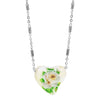 1928 Jewelry 85' Porcelain Heart & Rose Pendant Necklace 15