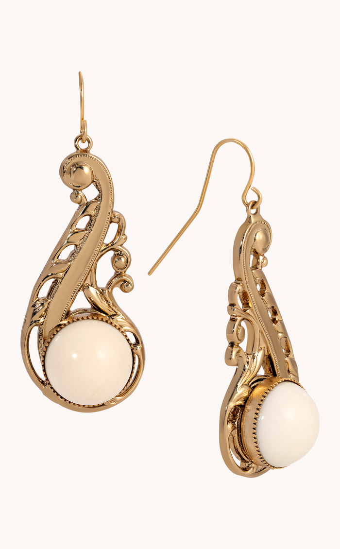 Swirly High Dome Stone Earrings