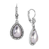 1928 Jewelry Moonstone Euro Crystal Drop Earrings