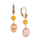 Topaz Bead & Crystal Drop Dangle Earrings