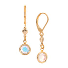Golden Heart Channel AB Crystal Drop Earrings