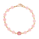Rose Pink Crystal Beaded Bracelet