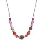 Multi Shaped Amethyst & Silver Beaded Necklace 16" + 3" Extension