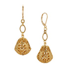 Golden Bell Shaped Filigree Drop & Dangle Earrings