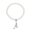 1928 Jewelry Faux Pearl Initial Stretch Bracelet