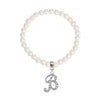 1928 Jewelry Faux Pearl Initial Stretch Bracelet