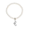 1928 Jewelry Faux Pearl Initial Stretch Bracelet