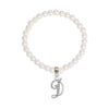 1928 Jewelry Faux Pearl Initial Stretch Bracelet