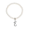 1928 Jewelry Faux Pearl Initial Stretch Bracelet