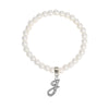 1928 Jewelry Faux Pearl Initial Stretch Bracelet