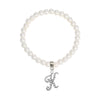 1928 Jewelry Faux Pearl Initial Stretch Bracelet