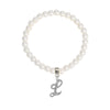 1928 Jewelry Faux Pearl Initial Stretch Bracelet