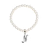 1928 Jewelry Faux Pearl Initial Stretch Bracelet