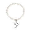 1928 Jewelry Faux Pearl Initial Stretch Bracelet