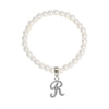 1928 Jewelry Faux Pearl Initial Stretch Bracelet
