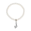 1928 Jewelry Faux Pearl Initial Stretch Bracelet