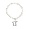 1928 Jewelry Faux Pearl Initial Stretch Bracelet