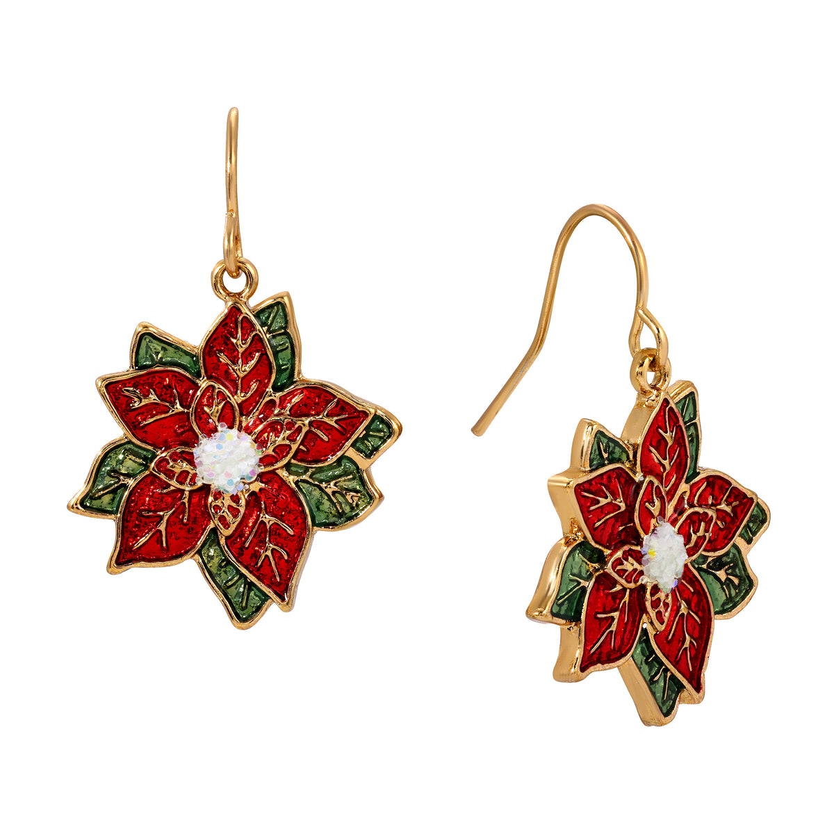 Poinsettia Drop Earrings