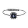 Flower Crystal Spring Hinge Gold Cuff Bracelet