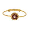 Flower Crystal Spring Hinge Gold Cuff Bracelet
