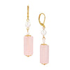 Faux Pearl Gemstone Dangling Earrings