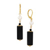 Faux Pearl Gemstone Dangling Earrings