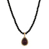 Faux Pearl Strand Lux Crystal Teardrop Pendant Necklace 15
