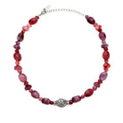Multi Shaped Amethyst & Silver Filigree Beaded Necklace 16" + 3" Extension