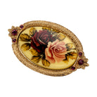 Victorian Flowers & Amethyst Purple Crystal Manor House Pin