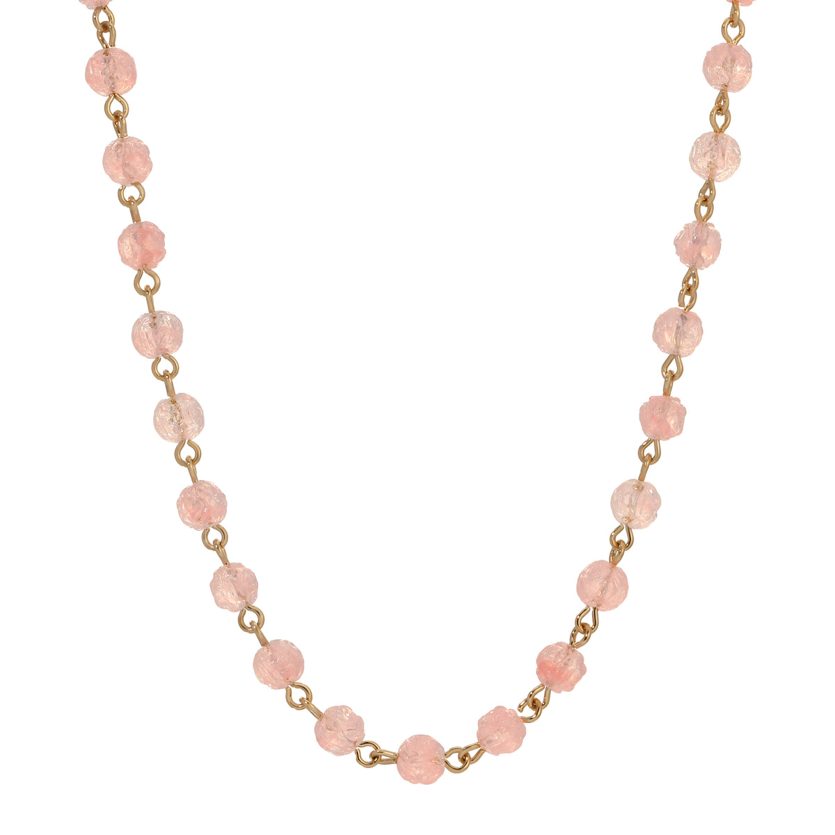 Baroque Rose Pink Beaded Necklace 16" + 3" Extension